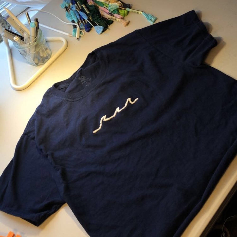 Custom wave embroidery